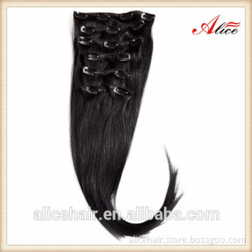 Cheap grade 5a remy clip hair extension 100% human hair